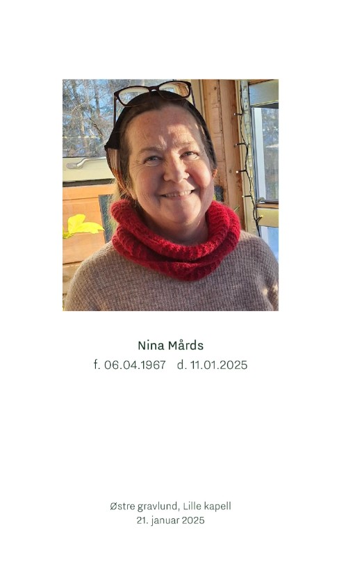 Begravelsseshefte Nina Mårds