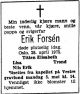 Dødsannonse Erik Forsén