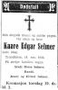 Dødsannonse Kaare Edgar Selmer