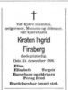 Dødsannonse Kirsten Ingrid Finsberg