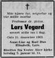Dødsannonse Lars Vegard