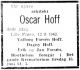 Dødsannonse Oscar Hoff