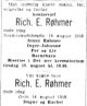 Dødsannonse Richard Emanuel Røhmer