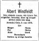 Dødsannonse Albert Windfeldt