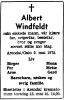 Dødsannonse Albert Windfeldt