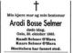 Dødsannonse Aradi Bosse Selmer