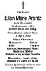 Dødsannonse Ellen Arentz