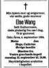 Dødsannonse Else Wang