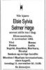 Dødsannonse Elsie Sylvia Selmer Høge