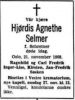 Dødsannonse Hjørdis Agnethe Selmer, nee Schreiner