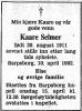 Dødsannonse Kaare Selmer