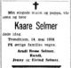 Dødsannonse Kaare Edgar Selmer