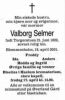 Dødsannonse Valborg Selmer